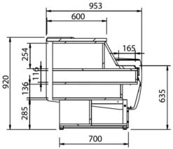 Kassentisch - 1310mm - Mit LED-Beleuchtung - Standard Mit Frontblende Schwarz -Beste Küchengeräte Geschäfte 636846177694285617 c542 1