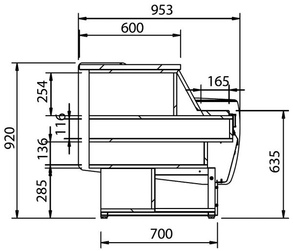 Kassentisch - 990mm - Mit LED-Beleuchtung - Standard Mit Frontblende Schwarz 14 Kassentisch - 990mm - Mit LED-Beleuchtung - Standard Mit Frontblende Schwarz – Bild 12