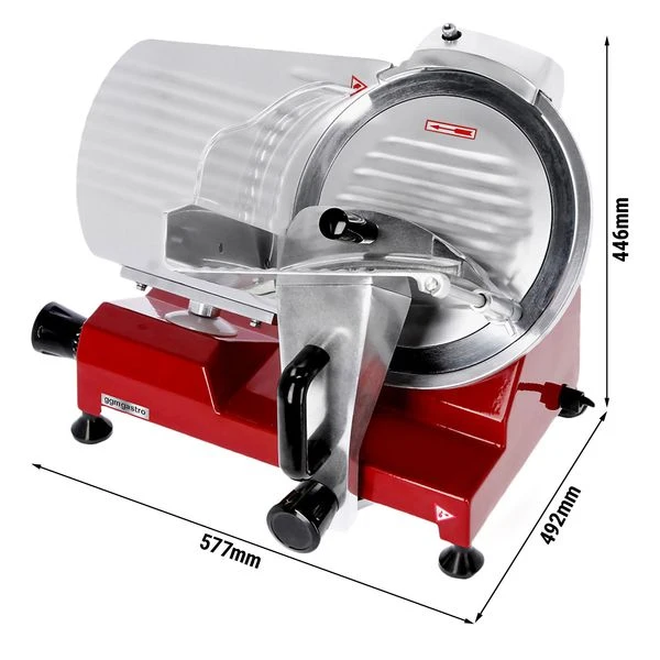 Aufschnittmaschine - 250 Watt - Messer: Ø 300mm - Rot 3 Aufschnittmaschine - 250 Watt - Messer: Ø 300mm - Rot