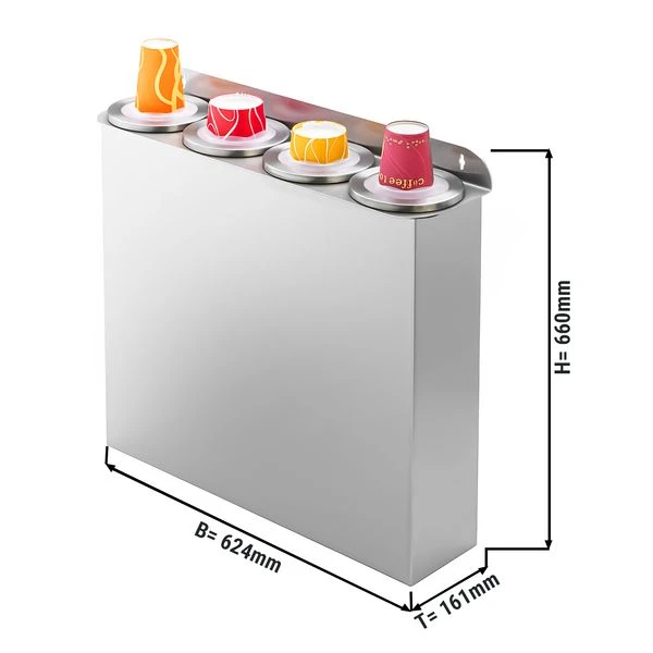 Set Vierfach Becherspender - Kunststoff - Anbauversion 3 Set Vierfach Becherspender - Kunststoff - Anbauversion