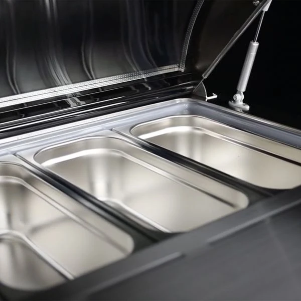 Tisch-Eisvitrine - 805mm - Für 4x 5L Eisbehälter - Gewölbter Deckel 9 Tisch-Eisvitrine - 805mm - Für 4x 5L Eisbehälter - Gewölbter Deckel – Bild 7