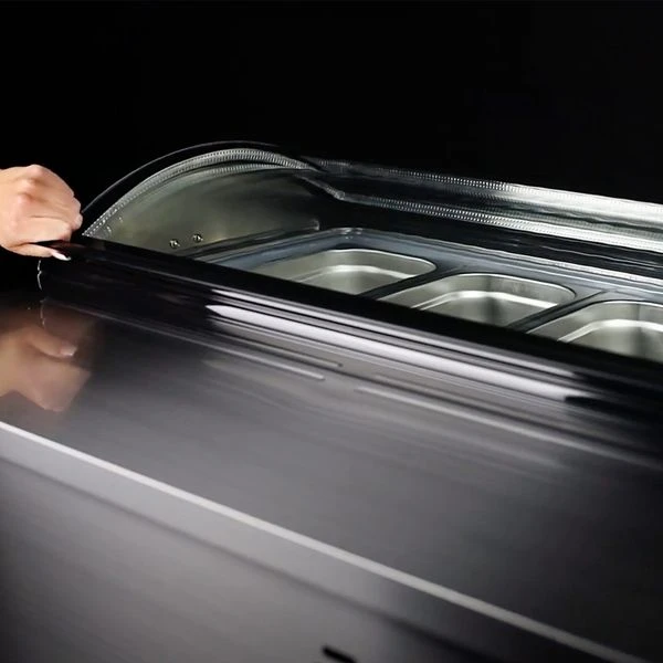 Tisch-Eisvitrine - 805mm - Für 4x 5L Eisbehälter - Gewölbter Deckel 7 Tisch-Eisvitrine - 805mm - Für 4x 5L Eisbehälter - Gewölbter Deckel – Bild 5