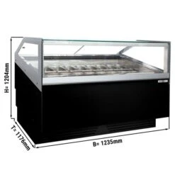 Eistheke - 1200mm - Mit LED-Beleuchtung - Für 12x 5l Oder 8x 7l Behäter