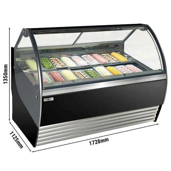 Eistheke - 1730mm - Mit LED-Beleuchtung - Für 18 Behälter - Schwarz 5 Eistheke - 1730mm - Mit LED-Beleuchtung - Für 18 Behälter - Schwarz – Bild 3