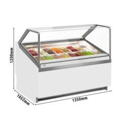 Eistheke - 1250mm - Mit LED-Beleuchtung - Für 14x 5l Behälter -Beste Küchengeräte Geschäfte ETI12WN 0 74d9