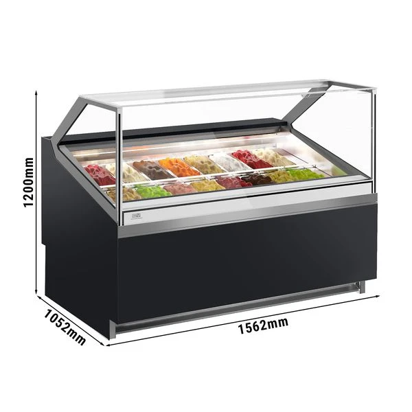 Eistheke - 1560mm - Mit LED-Beleuchtung - Für 16x 5l Behälter 4 Eistheke - 1560mm - Mit LED-Beleuchtung - Für 16x 5l Behälter – Bild 2