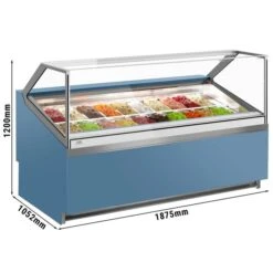 Eistheke - 1910mm - Mit LED-Beleuchtung - Für 20x 5l Behälter -Beste Küchengeräte Geschäfte ETI18B 0 0d64