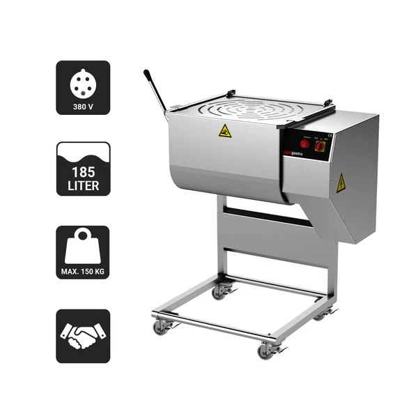 Elektrischer Fleischmischer - 185 Liter - 150 Kg - 1,5 KW - 2 Messer 4 Elektrischer Fleischmischer - 185 Liter - 150 Kg - 1,5 KW - 2 Messer – Bild 2