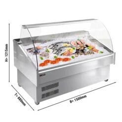 Fischtheke - 1500mm - Mit LED-Beleuchtung -Beste Küchengeräte Geschäfte FTA150 0 0ea6