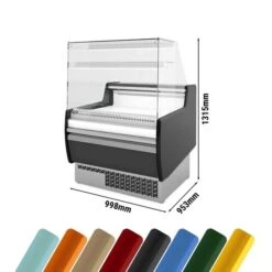 Kühltheke - 990mm - Mit LED-Beleuchtung & 1 Ablage - Standard Mit Frontblende Schwarz -Beste Küchengeräte Geschäfte KEI109 0 2295