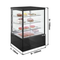 Kuchenvitrine - 1000mm - Mit LED-Beleuchtung, 3 Ablagen & Spiegelfront 7 Kuchenvitrine - 1000mm - Mit LED-Beleuchtung, 3 Ablagen & Spiegelfront -Beste Küchengeräte Geschäfte KTG107W N 001 f164
