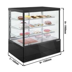 Kuchenvitrine - 1500mm - Mit LED-Beleuchtung, 3 Ablagen & Spiegelfront 7 Kuchenvitrine - 1500mm - Mit LED-Beleuchtung, 3 Ablagen & Spiegelfront -Beste Küchengeräte Geschäfte KTG157W N 001 8f32