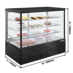 Kuchenvitrine - 1800mm - Mit LED-Beleuchtung & 3 Ablagen - Spiegelfront 7 Kuchenvitrine - 1800mm - Mit LED-Beleuchtung & 3 Ablagen - Spiegelfront -Beste Küchengeräte Geschäfte KTG187W N 001 b58a