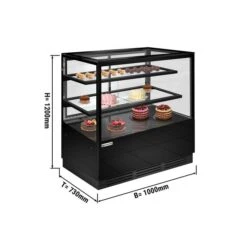 Kuchenvitrine - 1000mm - Mit LED-Beleuchtung & 2 Ablagen -Beste Küchengeräte Geschäfte KTGSF107S 0 5a03