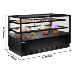 Kuchenvitrine - 2000mm - Mit LED-Beleuchtung & 2 Ablagen -Beste Küchengeräte Geschäfte KTGSF207S 0 c2e6