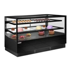 Kuchenvitrine - 2000mm - Mit LED-Beleuchtung & 2 Ablagen