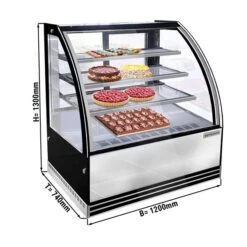 Kuchenvitrine - 1200mm - Mit LED-Beleuchtung & 3 Ablagen -Beste Küchengeräte Geschäfte KTH12713R 001 masse fbb2