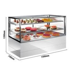 Kuchenvitrine - 1500mm - Mit LED-Beleuchtung & 2 Ablagen -Beste Küchengeräte Geschäfte KTH15712A 0 d16a