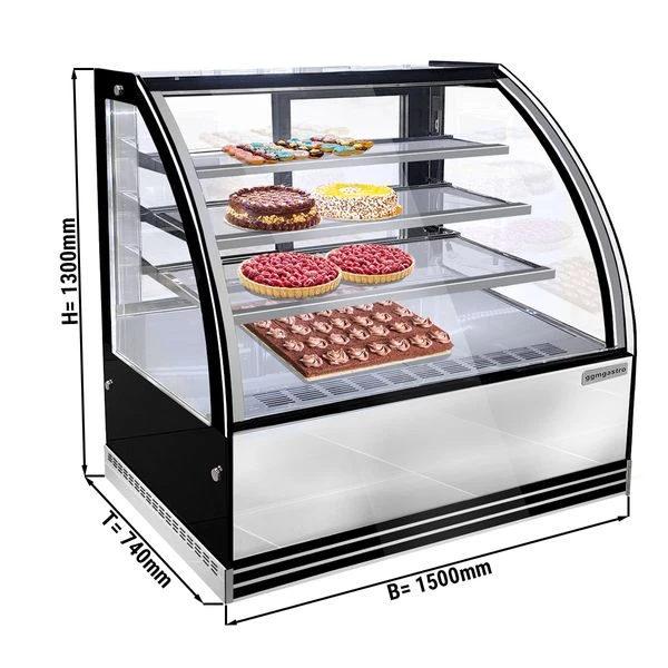 Kuchenvitrine - 1500mm - Mit LED-Beleuchtung & 3 Ablagen 5 Kuchenvitrine - 1500mm - Mit LED-Beleuchtung & 3 Ablagen – Bild 3