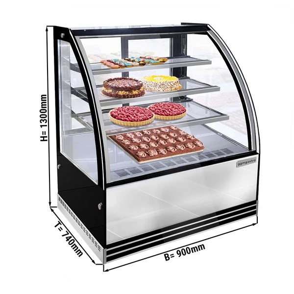 Kuchenvitrine - 900mm - Mit LED-Beleuchtung - Mit 3 Ablagen 5 Kuchenvitrine - 900mm - Mit LED-Beleuchtung - Mit 3 Ablagen – Bild 3
