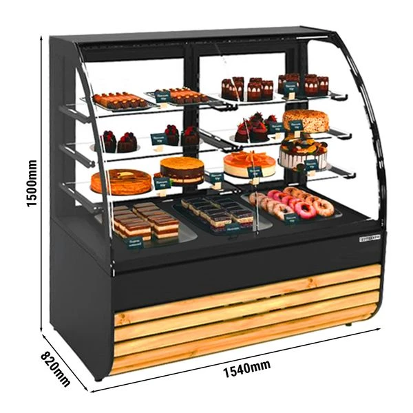 Kuchenvitrine - 1580mm - Mit LED-Beleuchtung & 3 Ablagen 4 Kuchenvitrine - 1580mm - Mit LED-Beleuchtung & 3 Ablagen – Bild 2