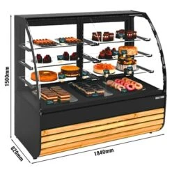 Kuchenvitrine - 1840mm - Mit LED-Beleuchtung & 3 Ablagen -Beste Küchengeräte Geschäfte KUVC188G 0 7574