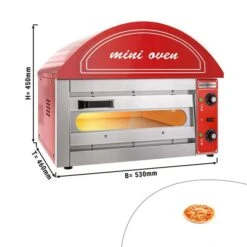 Elektro Mini Pizzaofen - Rot - 1x 34cm - Manuell