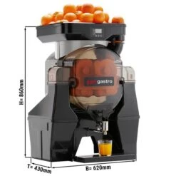 Elektrische Orangenpresse - Silber - Manuelle Zufuhr - Inkl. Regulierbarem Ablasshahn