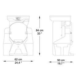 Elektrische Fruchtsaftpresse - Silber - Manuelle Zufuhr - Inkl. Ablasshahn & Reinigungsmodus -Beste Küchengeräte Geschäfte OBZ Big drawing e2a6 6