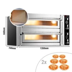 Elektro Pizzaofen - (Vollschamott) - 6+6x 30cm - Manuell