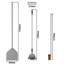 (SET) Pizzaofenschaufeln + Pizzaofenbürste