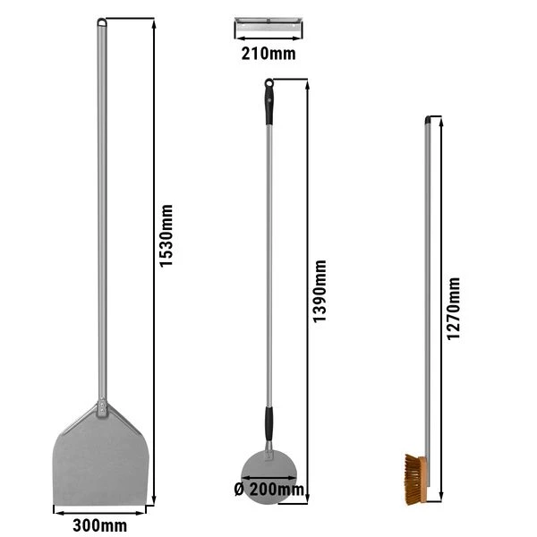 (SET) Pizzaofenschaufeln + Pizzaofenbürste 2 (SET) Pizzaofenschaufeln + Pizzaofenbürste