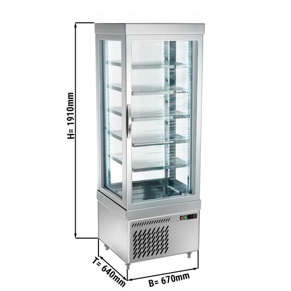 Panoramavitrine - 430 Liter - 670mm - Mit LED-Beleuchtung & 5 Ablagen 3 Panoramavitrine - 430 Liter - 670mm - Mit LED-Beleuchtung & 5 Ablagen – Bild 2