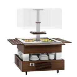 Salatbar Kaltbuffet - 1600mm - Mit LED-Beleuchtung - Für 4x GN 1/1
