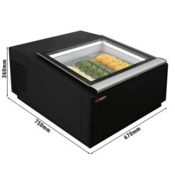Tisch-Eisvitrine - 670mm - Für 3x 5L Eisbehälter - Deckelöffnung Zur Bedienungsseite -Beste Küchengeräte Geschäfte TEVHA3S 0 412d
