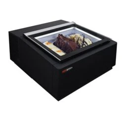 Tisch-Eisvitrine - 670mm - Für 3x 5L Eisbehälter - Deckelöffnung Zur Kundenseite