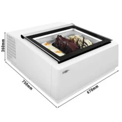 Tisch-Eisvitrine - 670mm - Für 3x 5L Eisbehälter - Deckelöffnung Zur Kundenseite -Beste Küchengeräte Geschäfte TEVHA67W 0 3428