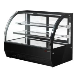 Tisch-Kühlvitrine - 105 Liter - 700mm - Mit 2 Glassblagen - Rund - Schwarz