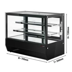 Tisch-Kühlvitrine - 120 Liter - 700mm - Mit 2 Glassblagen - Eckig - Schwarz -Beste Küchengeräte Geschäfte TKVH700 0 c4b6