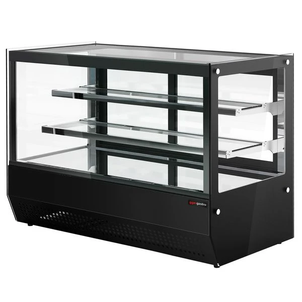 Tisch-Kühlvitrine - 160 Liter - 900mm - Mit 2 Glassblagen - Eckig - Schwarz 3 Tisch-Kühlvitrine - 160 Liter - 900mm - Mit 2 Glassblagen - Eckig - Schwarz