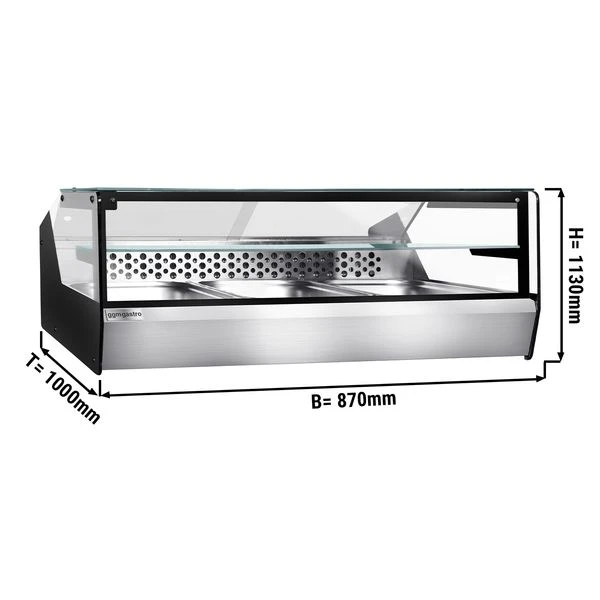 Tisch-Kühlvitrine Für Fisch & Flesich - 870mm - Mit Innenbeleuchtung - Für 3x GN 1/1 4 Tisch-Kühlvitrine Für Fisch & Flesich - 870mm - Mit Innenbeleuchtung - Für 3x GN 1/1 – Bild 2