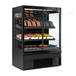 Wandkühlregal - 1330mm - Mit LED-Beleuchtung, Isolierten Glastüren & 2 Ablagen