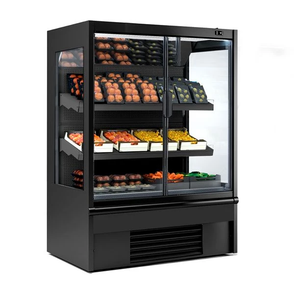 Wandkühlregal - 1330mm - Mit LED-Beleuchtung, Isolierten Glastüren & 2 Ablagen 3 Wandkühlregal - 1330mm - Mit LED-Beleuchtung, Isolierten Glastüren & 2 Ablagen