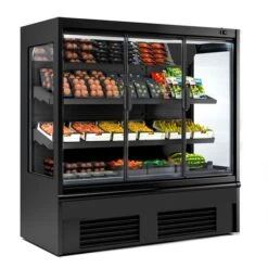 Wandkühlregal - 1955mm - Mit LED-Beleuchtung, Isolierten Glastüren & 2 Ablagen