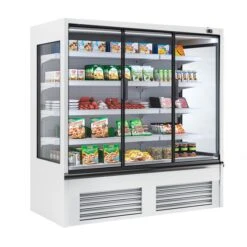 Wandkühlregal - 1875mm - Mit LED-Beleuchtung, Isolierten Glastüren & 4 Ablagen