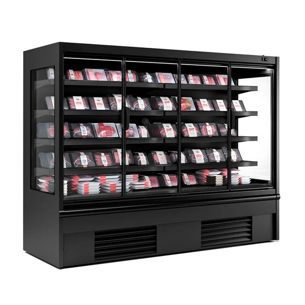 Wandkühlregal - 2580mm - Mit LED-Beleuchtung, Isolierten Glastüren & 4 Ablagen 3 Wandkühlregal - 2580mm - Mit LED-Beleuchtung, Isolierten Glastüren & 4 Ablagen