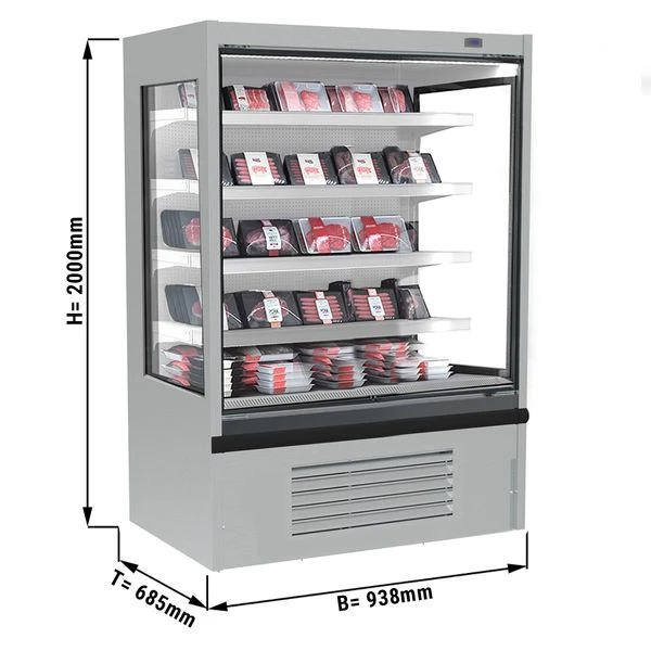 Wandkühlregal - 938mm - Mit LED-Beleuchtung & 4 Ablagen 4 Wandkühlregal - 938mm - Mit LED-Beleuchtung & 4 Ablagen – Bild 2