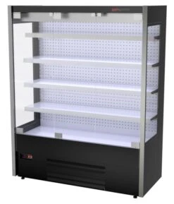 Wandkühlregal - 1585mm - Mit LED-Beleuchtung, Glastüren & 4 Ablagen