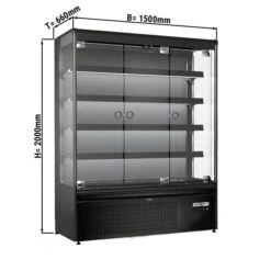 Wandkühlregal - 1500mm - Mit LED-Beleuchtung, Glastüren & 4 Ablagen -Beste Küchengeräte Geschäfte WKS710SM new masse b821