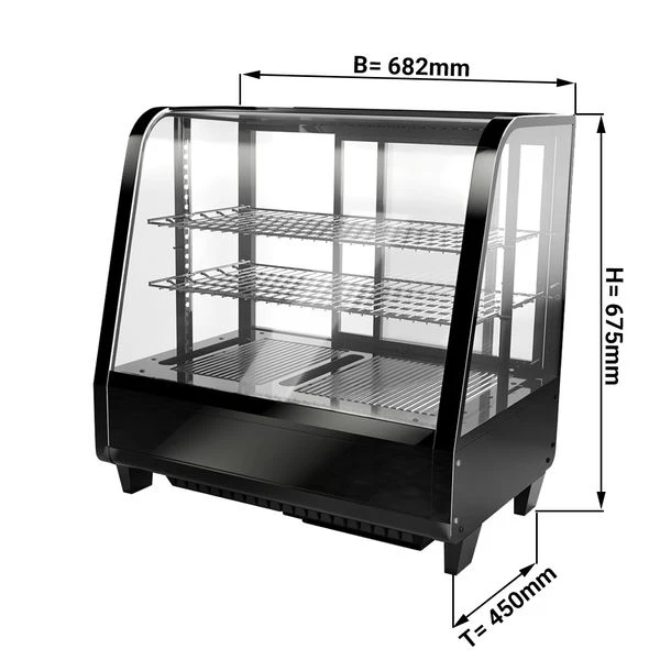 Tisch-Kühlvitrine - 100 Liter - 680mm - Mit LED-Beleuchtung & 2 Ablagen 5 Tisch-Kühlvitrine - 100 Liter - 680mm - Mit LED-Beleuchtung & 2 Ablagen – Bild 3